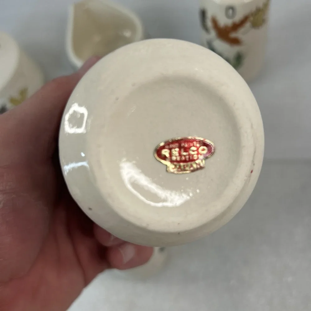 Relco Vintage Creamer Set Salt And Pepper Shaker Sugar Bowl Fall Decor Read
